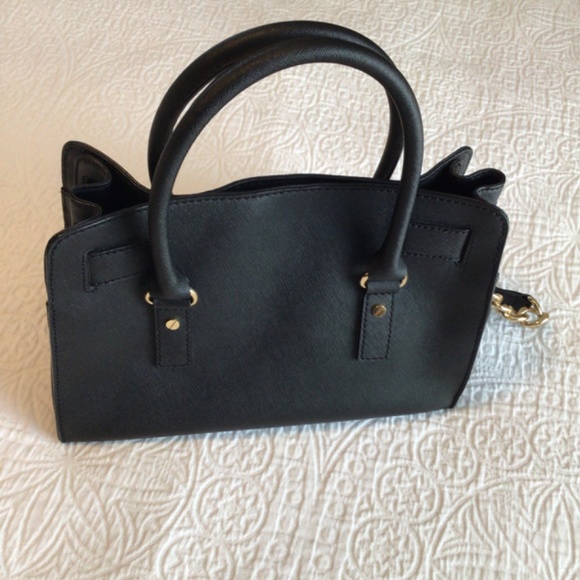 Michael Kors Black Saffiano Leather Hamilton Medium Satchel - Picture 12 of 13